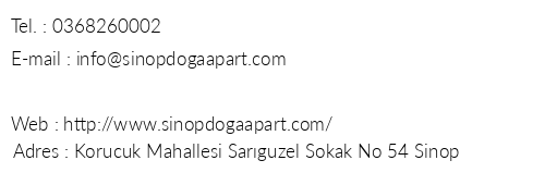 Sinop Doa Apart telefon numaralar, faks, e-mail, posta adresi ve iletiim bilgileri